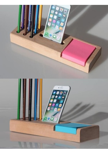 Çok Amaçlı Ahşap Masaüstü Organizer Ve Kalemlik