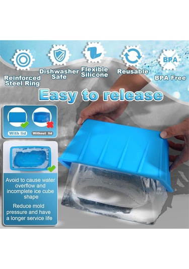 Xurunkeji 2 Adet Buz Bloğu Kalıbı Buz Banyosu Dondurucu Kalıbı Soğuk Dalma Küvetleri İçin Ekstra Büyük Yeniden Kullanılabilir Silikon Kalıp İçecek Soğutucuları Mavi Xurunkeji 2 Adet Buz Bloğu Kalıbı Buz Banyosu Dondurucu Kalıbı Soğuk Dalma Küvetleri İçin Ekstra Büyük Yeniden Kullanılabilir Silikon Kalıp İçecek Soğutucuları Mavi