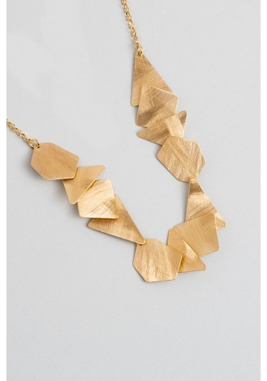 Petra'nın Gizemi 18 Ayar Sarı Altın Kaplama 45 Cm Gümüş Tasarım Kolye