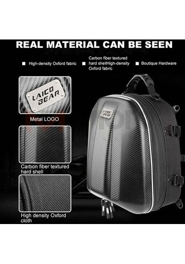 La-114 Hardshell Genişletilebilir Motosiklet Arka Ve Sırt Çantası Siyah