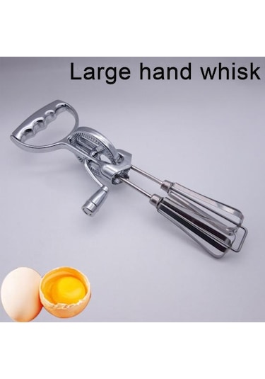 Paslanmaz Çelik Manuel Yumurta Çırpıcı Mikser Çift Kafa El Döner Çırpma Blender Ergonomik Sap Temizlemesi Kolay Mağaza Çok Yönlü Mutfak Aleti Gümüş