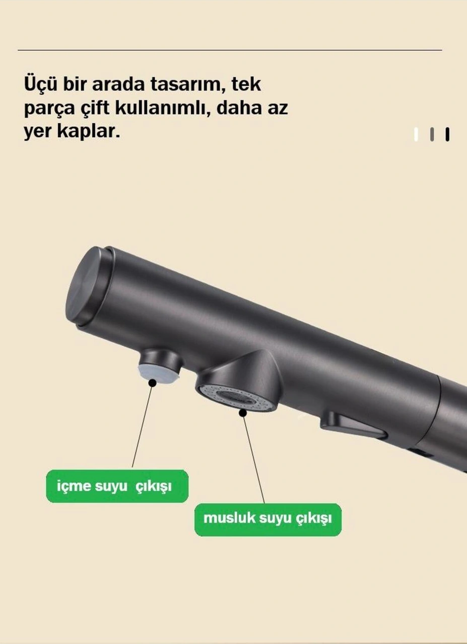 Fleko Miranda Siyah Arıtmalı Eviye Bataryası Siyah