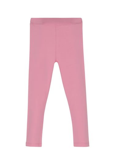 Lovetti Pembe Kız Çocuk Tam Boy Düz Basıc Tayt Pembe