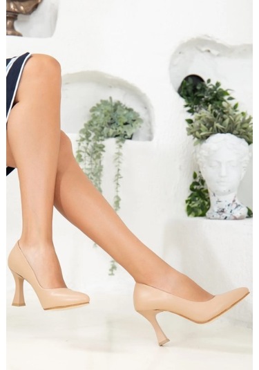 Feles Kadeh Topuklu Kadın Stiletto Ayakkabı NUT