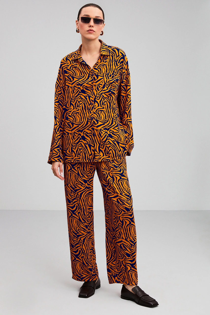 Grımelange Florian Culotte Loose Fit Turuncu Pantolon Turuncu