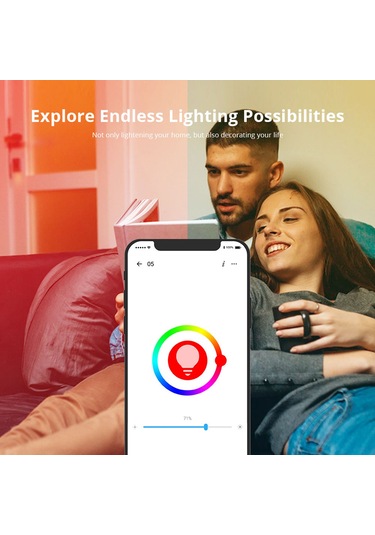 Reedark "e27 Akıllı Led Ampul: 16 Milyon Renk, Ses Kontrolü, Zamanlayıcı Ve Grup Yönetimi İle Wifi Bağlantılı" Beyaz