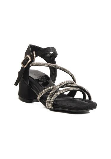 Aspor Siyah Taşlı Kız Çocuk Sandalet Çok Renkli