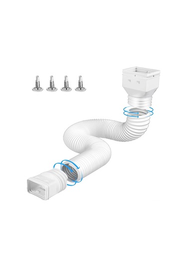 Yaozixa Ev Jeneratörü Suyu Akışkan Uzatıcı Pe Kalınlaşmış Genişletilebilir Yağmur Suyu Borusu 1.5m Beyaz - Villa Dışarıdaki Su Taşıma Ekipmanı