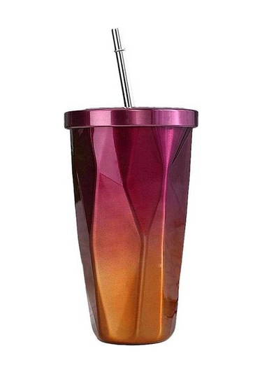 Dancemonkey Geeksen Paslanmaz Çelik Seyahat Termosu - 6 Saat Sıcak Tutar, 500ml, Mor&altın Renk Mor&altın