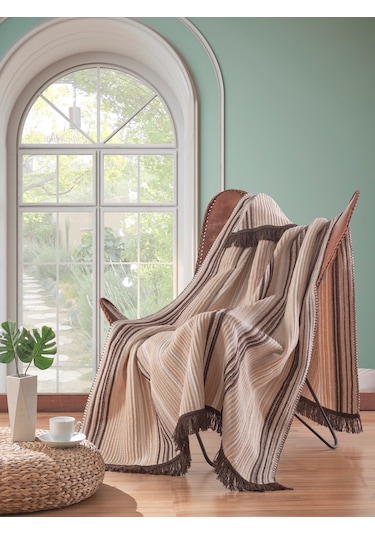 Vicuna Home Softy Pamuklu Tv Battaniyesi - Bej Kahve