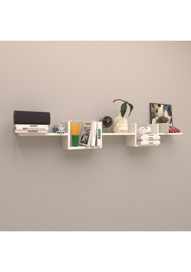 Rafkestir Mugo Gizli Duvar Raf Set Beyaz ( Mat )