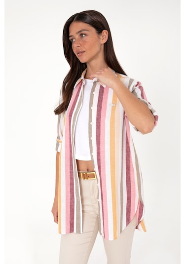 U.s. Polo Assn. Kadın Kavun Gömlek Desenli 50305877-vr202 Kavun