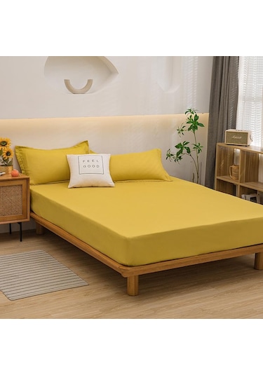 Sarı Yatak Örtüsü Gömme Çarşaf Düz Renk Kaymaz Ayarlanabilir Yatak Örtüsü Yastık Kılıfı Olmadan 120x200cm Sarı Yatak Örtüsü Gömme Çarşaf Düz Renk Kaymaz Ayarlanabilir Yatak Örtüsü Yastık Kılıfı Olmadan 120x200cm