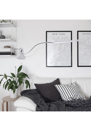 Vkemall Katlanabilir Led Masa Lambası Klipsli Tip Şarj Edilebilir Tak-çalış Uz Gümüş