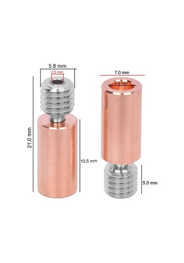 Koodmax 3d Yazıcı Titanyum Alaşımlı V6 Hotend Metal Boru Boğazı M6 Pürüzsüz Sürüm