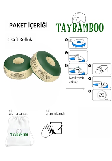 Taybamboo Spongy Başlangıç Seviye Yüzme Bebek Kolluğu - Yeşil