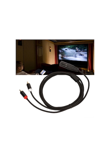Kangvka Xlr Erkekden 2 Rca Y Bölücü Kablo, Tek Yönlü Ses Dağıtımı, 2m, Ofc İletken, Hi-fi Ses Kalitesi, Mikser/amplye Uyumlu