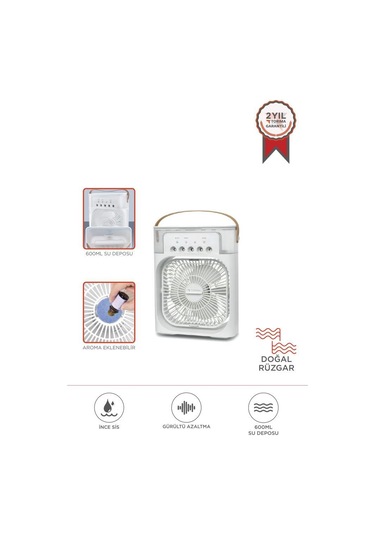 Toria F-17 Beyaz Mini Taşınabilir Masaüstü Hava Nemlendirici Fan Vantilatör