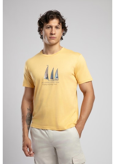 Lee Cooper Nelli Erkek O Yaka T-shirt-19935 Sarı