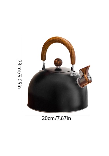 Valkyrie 3l Düdüklü Kettle Su Isıtıcı Çaydanlık Paslanmaz Çelik Yüksek Islıklı Siyah Siyah