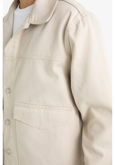 Defacto Relax Fit Düğmeli Cepli Denim Ceket F8273ax25aubg766 Bej Defacto Relax Fit Düğmeli Cepli Denim Ceket F8273ax25aubg766 Bej