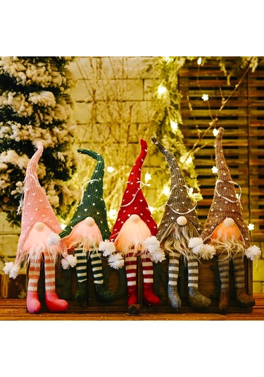 Yaozixa Noel Dekorasyonu: Yeşil Orman Baba Işıklı Askılı Figür - Kreatif Yüzsüz Bebek Süsü, Ev Dekoru İçin Pratik Ve Güvenilir