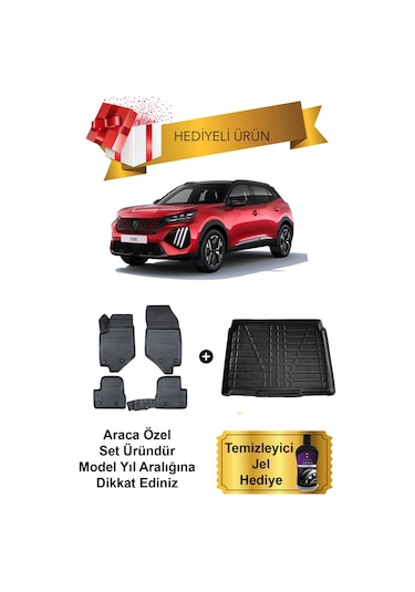 Peugeot 2008 Benzin/dizel 2019 Sonrası 3d Havuzlu Paspas Ve Alt Kısım Bagaj Havuzu Set Hediyeli