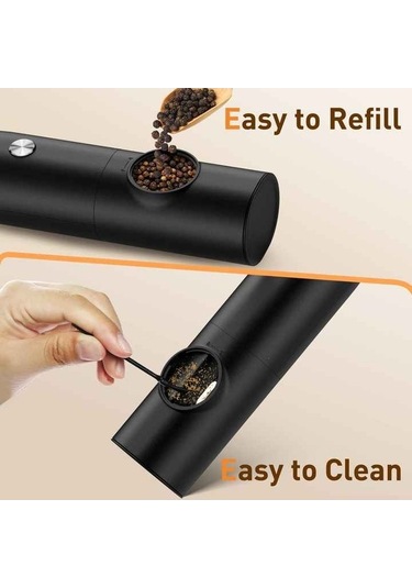 Novahub Kymq-15a Otomatik Typl-c S Arj Elektrikli Karabiber Ve Tuz Öğütücüsü Siyah Siyah