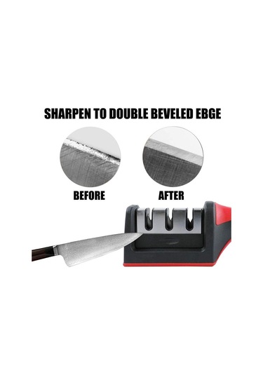 Lmetjma 3 Aşamalı Bıçak Bileyici + 1 Yedek Bileyici Manuel Mutfak Bıçağı Bileyici Tüm Bıçaklar İçin Kc0319