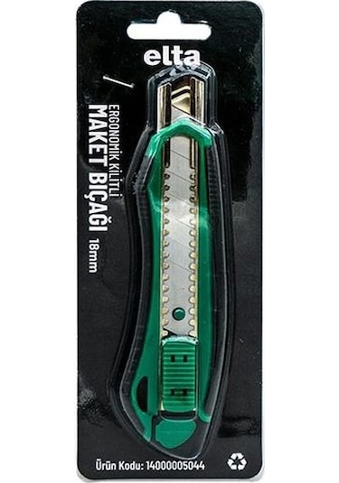 Elta 14000005044 Ergonomik Kilitli Geniş Maket Bıçağı 18 Mm