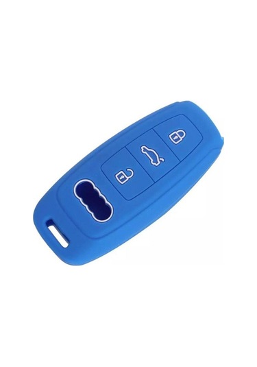Audi A6l A7 A8 C8 Q8 D5 Silikon Anahtar Koruma Kılıfı Mavi Renk