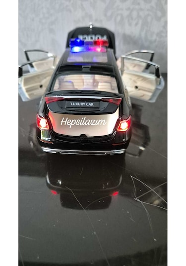 Metal Oyuncak Polis Araba Mercedes Maybach Model Araç Sesli Işıklı Çekbırak Diecast 23cm Diğer