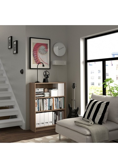 Kitaplık, Meşe Görünümlü, 80x28x106 Cm Abanoz Kitaplık, Meşe Görünümlü, 80x28x106 Cm Abanoz