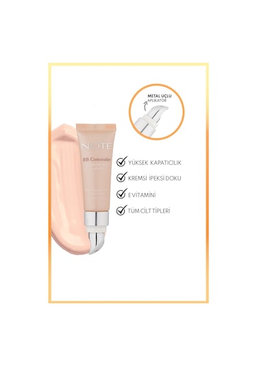 Note Cosmetique Bb Concealer Spf 15 Yoğun Kapatıcı Metal Başlıklı Göz Altı Kapatıcısı - 01 Açık