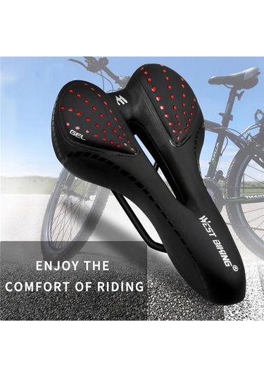 Novahub Yumuşak Mavi Wset Biking Bisiklet Eyer, Rahat Yastık, Nefes Alabilir Pu Deri, Mtb Bisiklet Koltuk Jeli Mavi