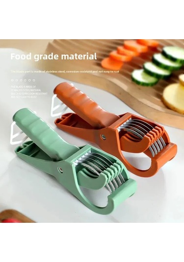 Konesam Çelik Malzeme Mutfak Aleti: Sebze Meyve Dilimleyici, Şefir Ve Kırıcı - Çabuk Salata Hazırlama Makinesi Açık Kahverengi Diğer