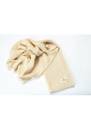 Picky Baby Organik Örgü Battaniye Vanilya Sarı
