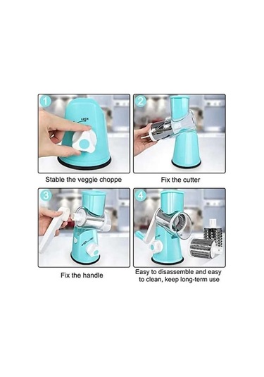 Novahub Çok Fonksiyonlu Sebze Kesici Yuvarlak Dilimleyici Mutfak Rulo Aletleri Alet Doğrayıcı Patates Havuç Peynir Rendeleyici Mutfak Robotu Mavi Mavi