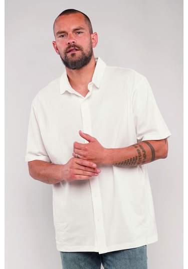 Gabria Katlama Kol Erkek Gömlek Beyaz