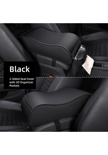 Chuangyinshop Yumuşak Araç Kolçak Minderi Telefon Cebi Siyah Kırmızı Ergonomik