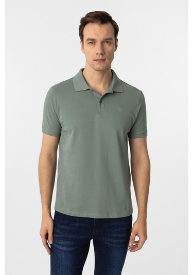 Süvari Su Yeşili Slim Fit Düz Polo Yaka Tişört