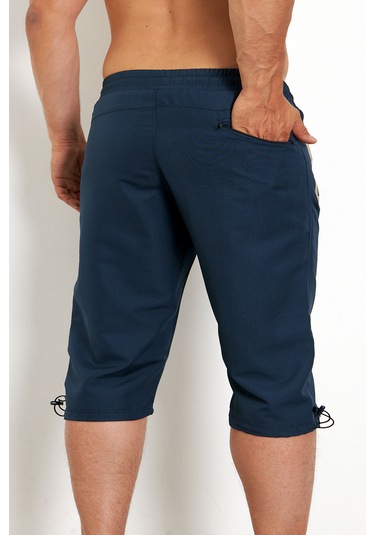 Enricoferry Erk Lacivert Hızlı Kuruyan Büyük Beden Kapri Edy2524b Lacivert