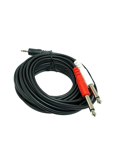 3.5 Mm Stereo Erkek/2x6.3 Mm Mono Erkek 5 Metre Ses Kablosu