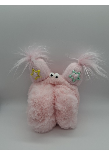 Kervan Pazarı Peluş Katlanabilir Sevimli Saç Detaylı Kulaklık Pembe