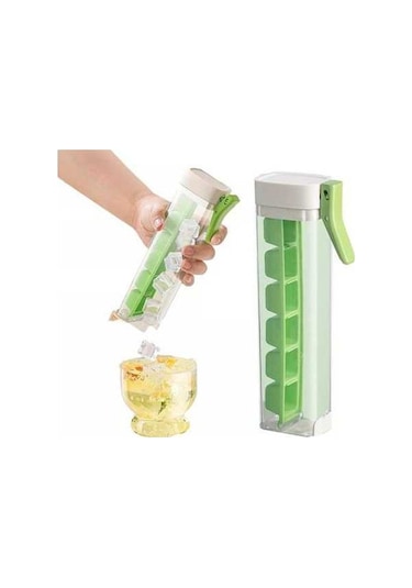 Besthome1 Yeşil Tek Elle Kullanılabilir Buzluk - 6 Bölme - Yiyecek Malzeme - Renkli Buz Kutusu Çok Renkli