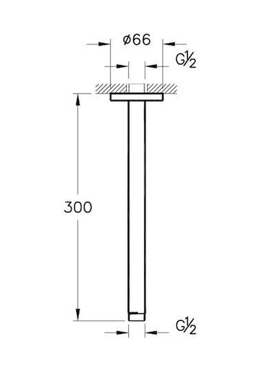 Vitra Origin Tavandan Uzun Duş Dirseği Krom A45650 Krom
