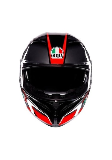 Agv K3 Mplk Striga Kapalı Motosiklet Kaskı Kırmızı - Siyah