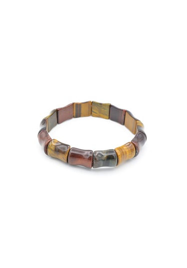 Hakiki Doğal Kaplan Gözü Taşı Bileklik Çok Renkli