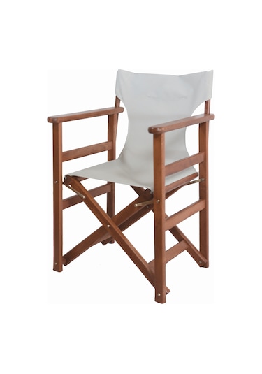 Bahçeme Yönetmen Katlanır Ahşap Bahçe Balkon Sandalyesi - Gri R Gri