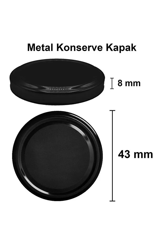 6 Adet 40 Ml Metal Kapaklı Şeffaf Numune Mama Ek Gıda Şekerleme Reçellik Küçük Cam Kavanoz Siyah